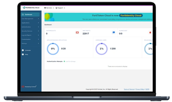 Fortinet FortiIdentity™ Cloud